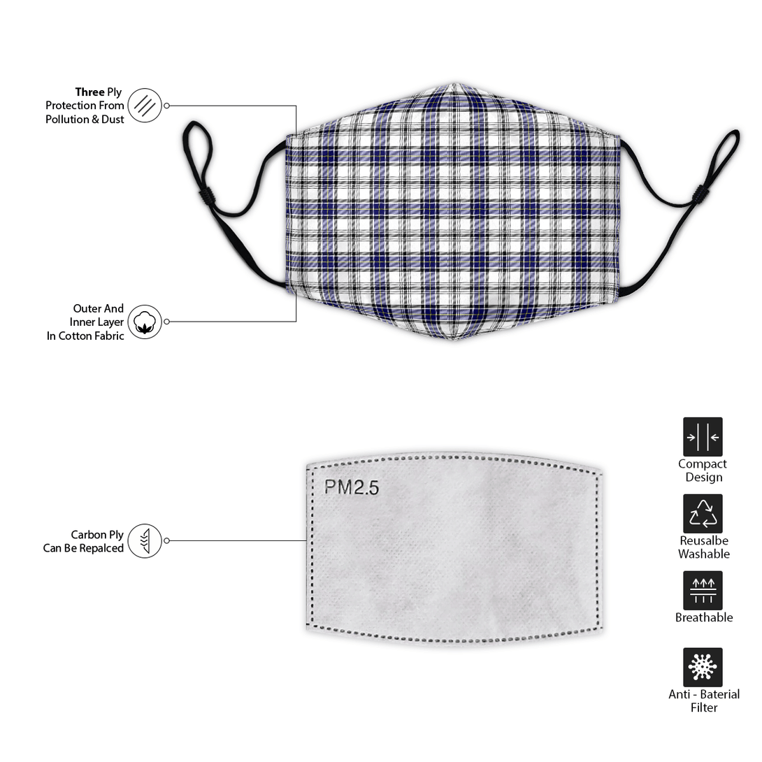 Celticprime Accessories - Hannay Modern Tartan Fabric Mask (With Filters)