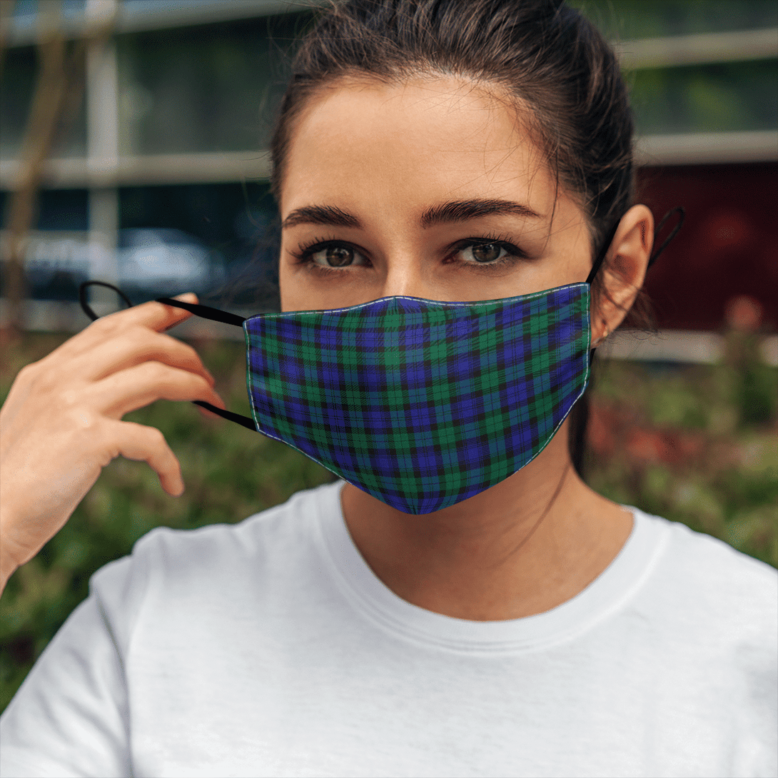 Celticprime Accessories - Blackwatch Modern Tartan Fabric Mask (With Filters)