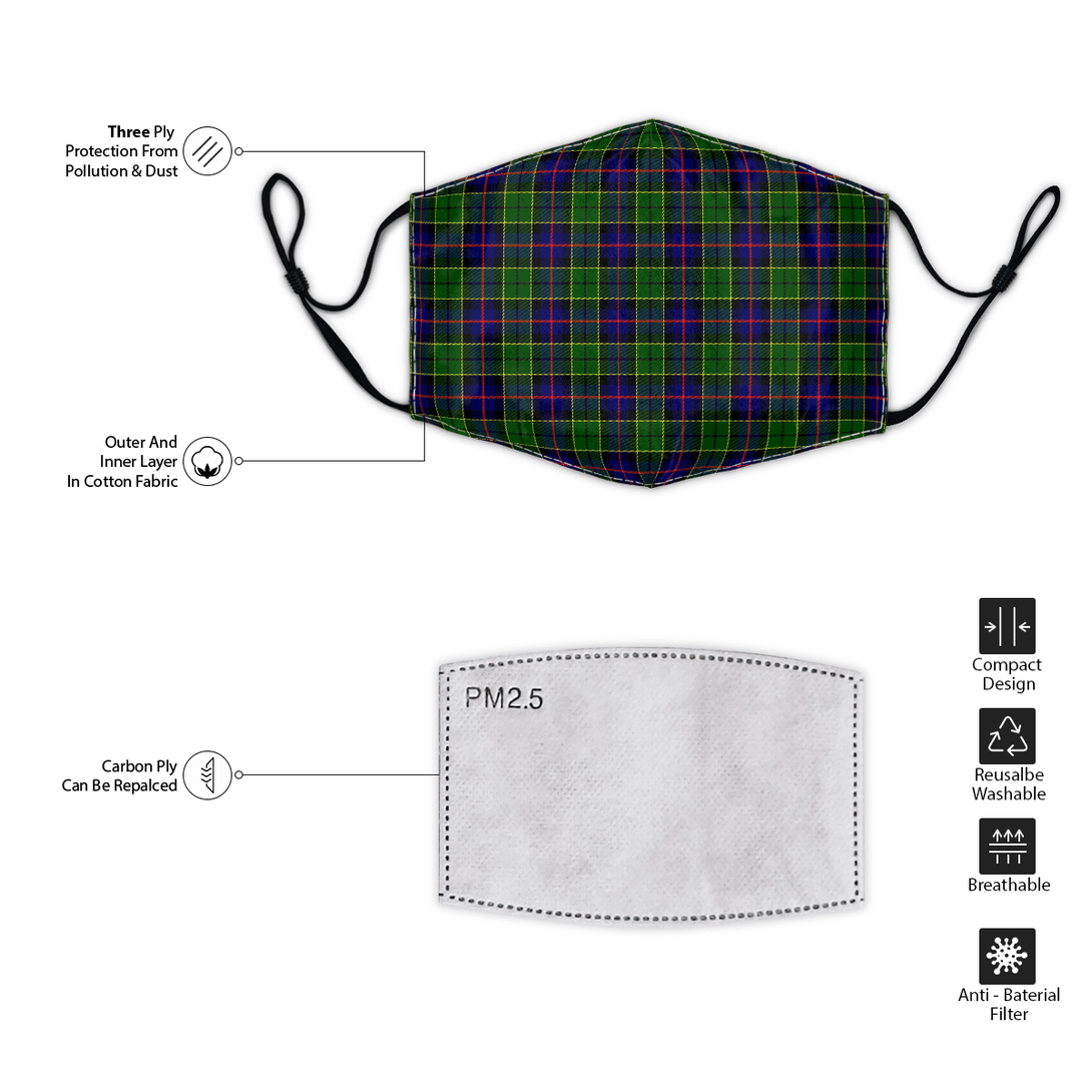 Celticprime Accessories - Forsyth Modern Tartan Fabric Mask (With Filters)