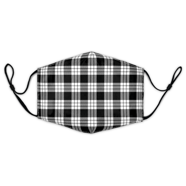 Celticprime Accessories - MacFarlane Black & White Tartan Fabric Mask (With Filters)