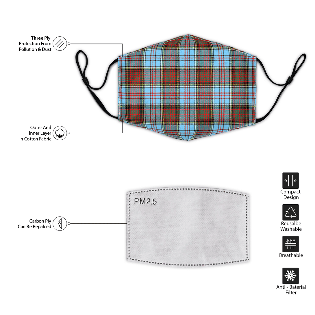 Celticprime Accessories - Anderson Ancient Tartan Fabric Mask (With Filters)