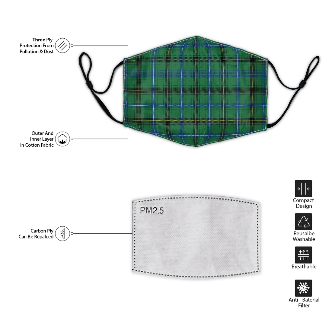 Celticprime Accessories - Henderson Ancient Tartan Fabric Mask (With Filters)