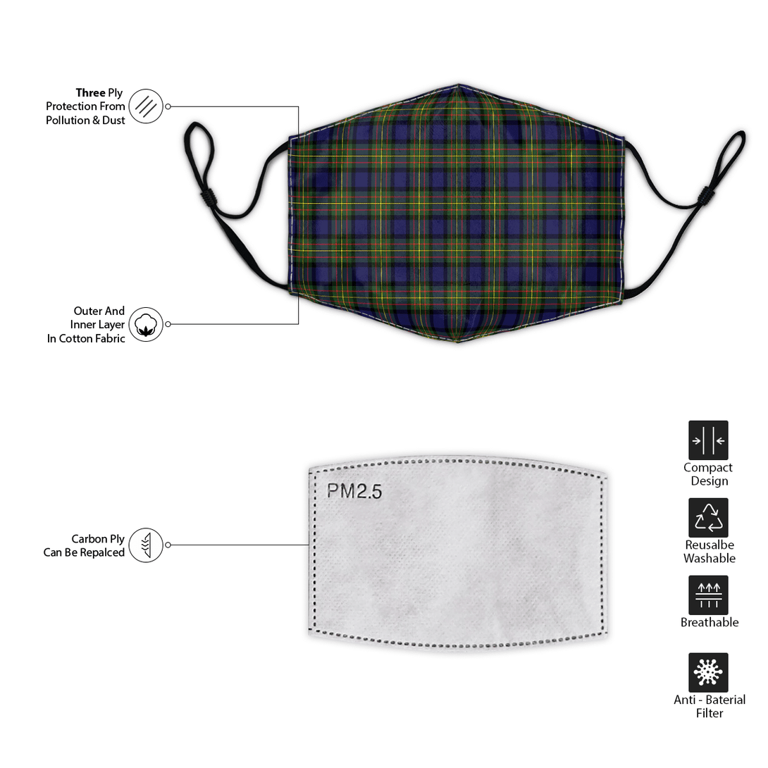 Celticprime Accessories - MacLaren Modern Tartan Fabric Mask (With Filters)