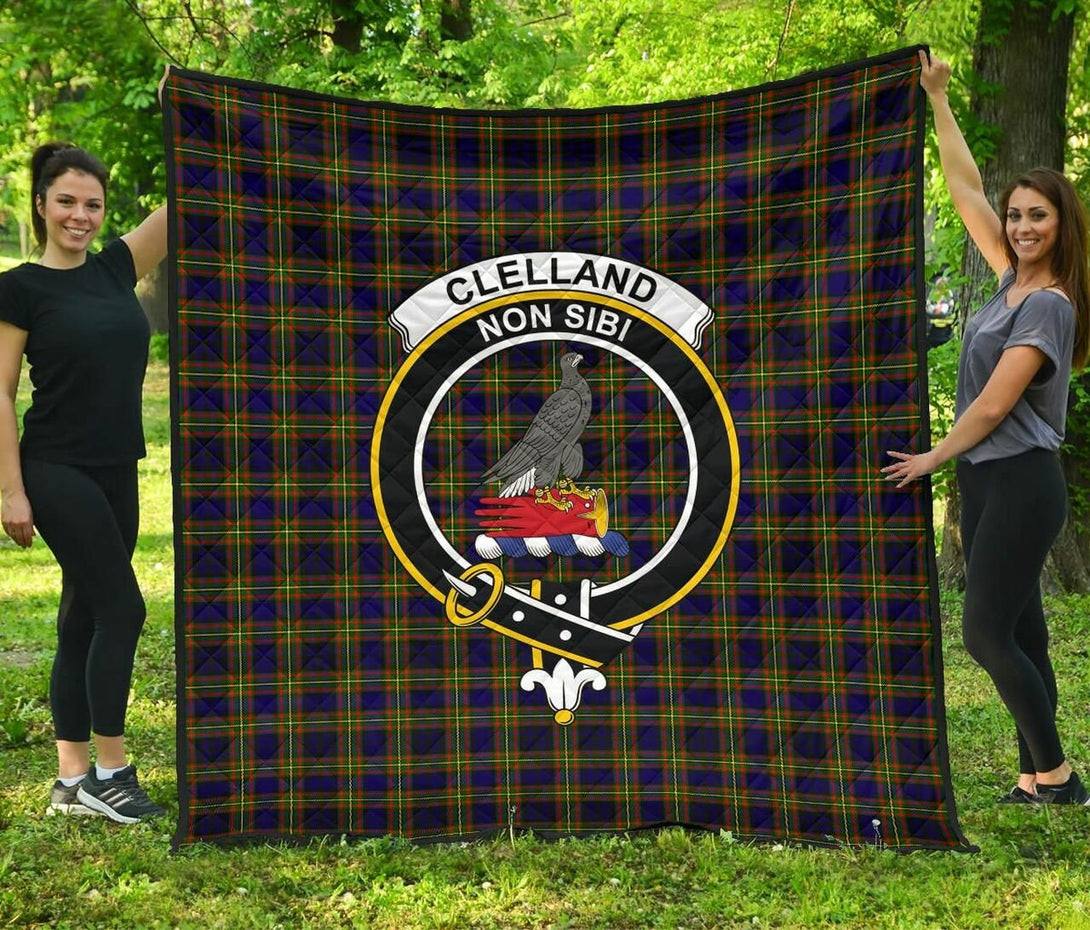 Clelland Modern Tartan Classic Crest Premium Quilt