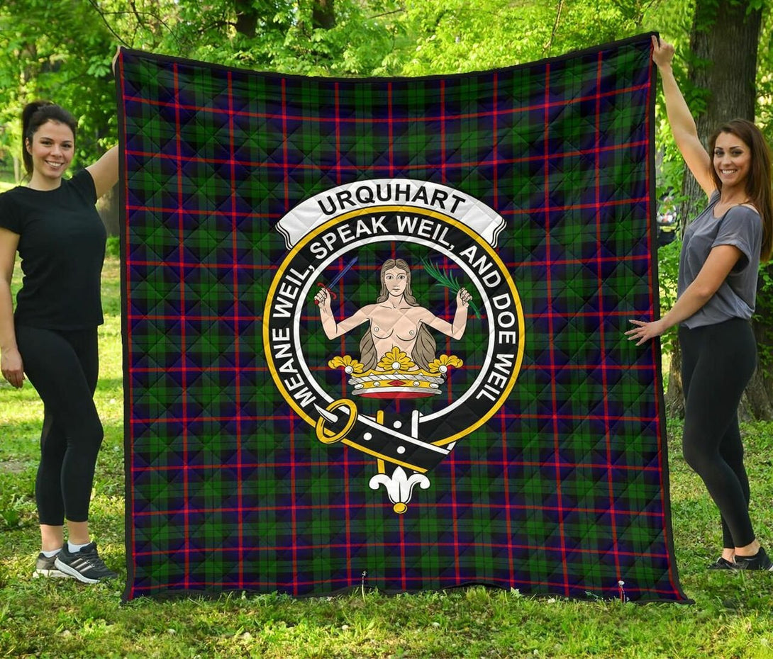 Urquhart Modern Tartan Classic Crest Premium Quilt