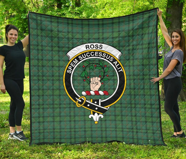 Ross Hunting Ancient Tartan Classic Crest Premium Quilt