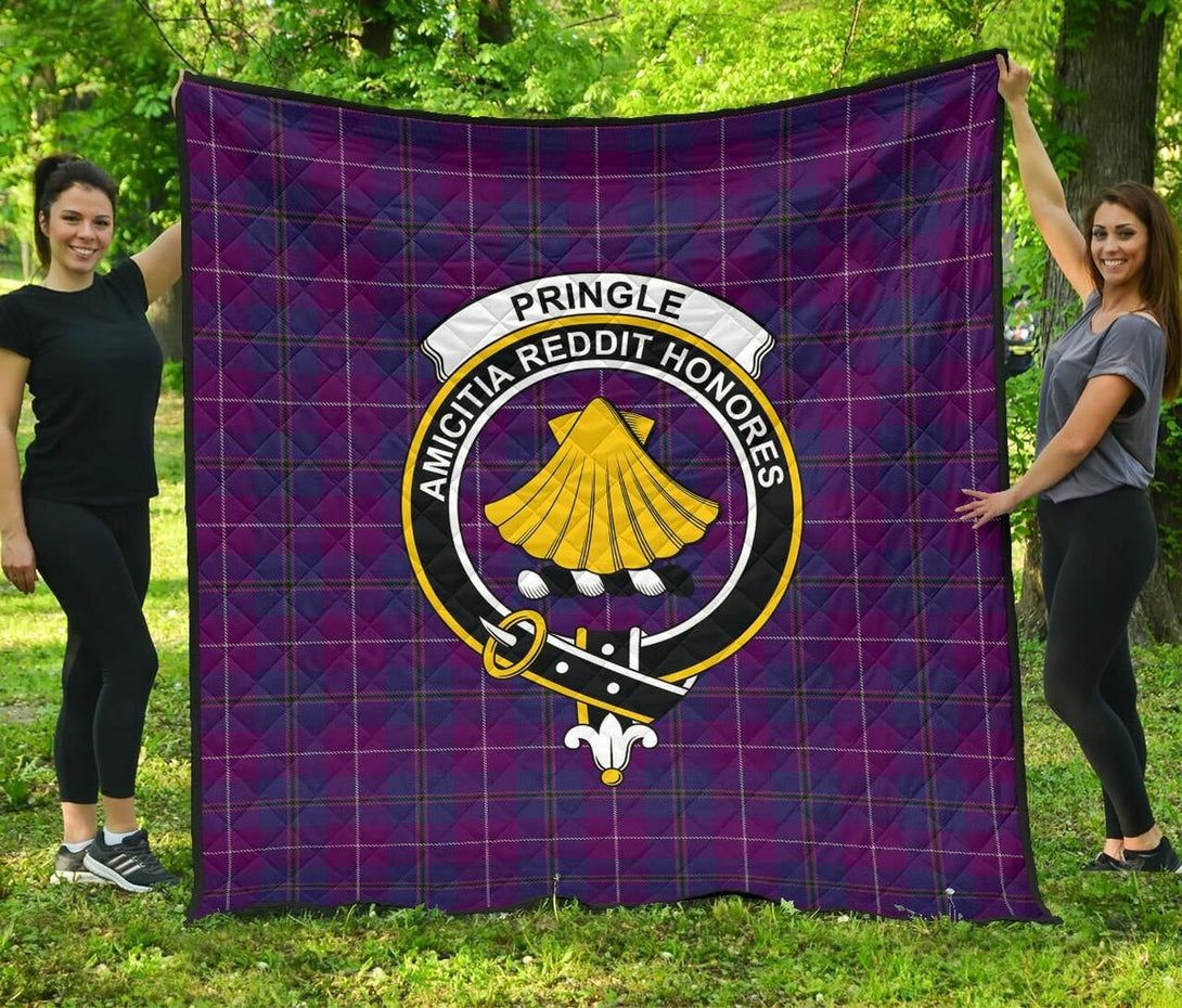 Pride of Glencoe Tartan Classic Crest Premium Quilt