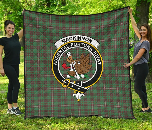 MacKinnon Hunting Ancient Tartan Classic Crest Premium Quilt