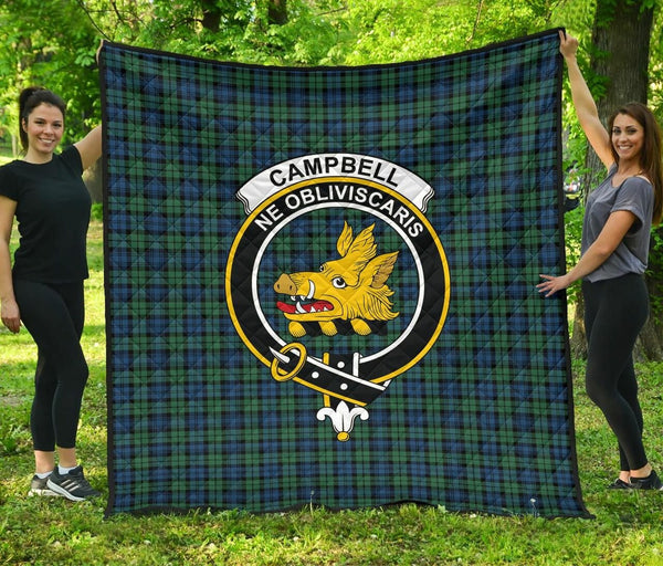 Campbell Ancient 02 Tartan Classic Crest Premium Quilt