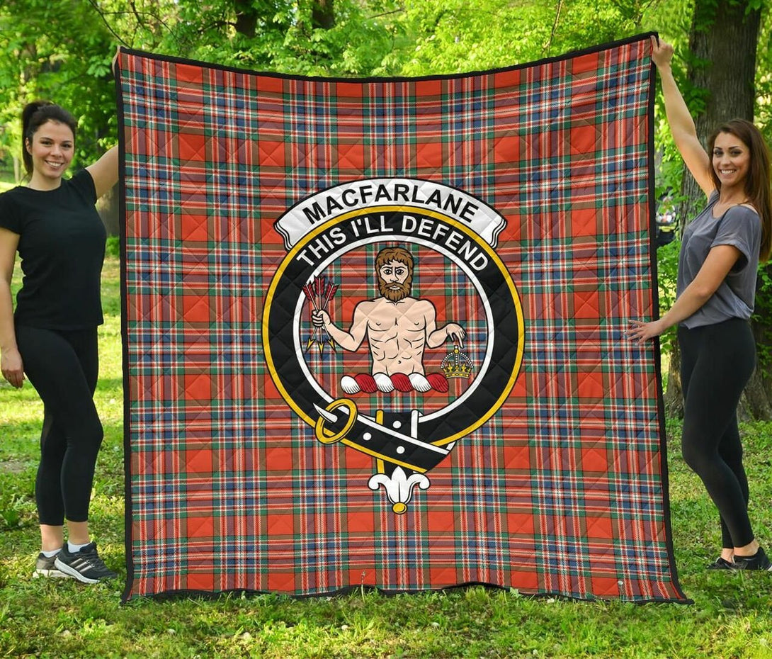 MacFarlane Ancient Tartan Classic Crest Premium Quilt