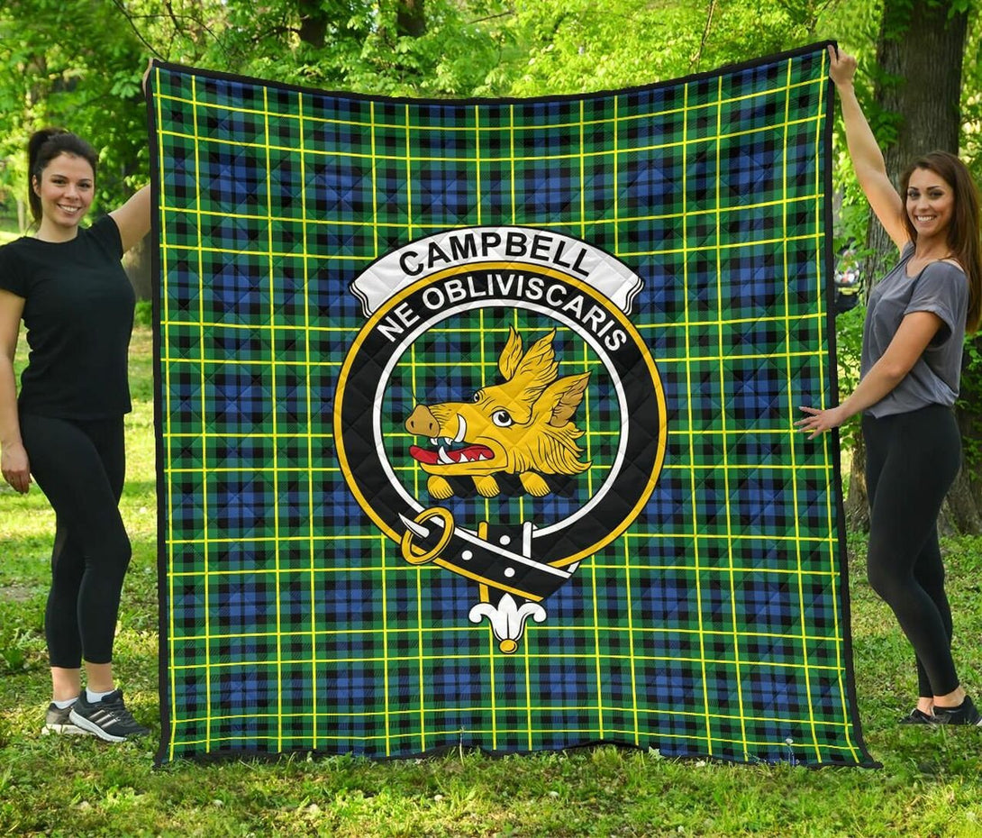 Campbell of Breadalbane Ancient Tartan Classic Crest Premium Quilt