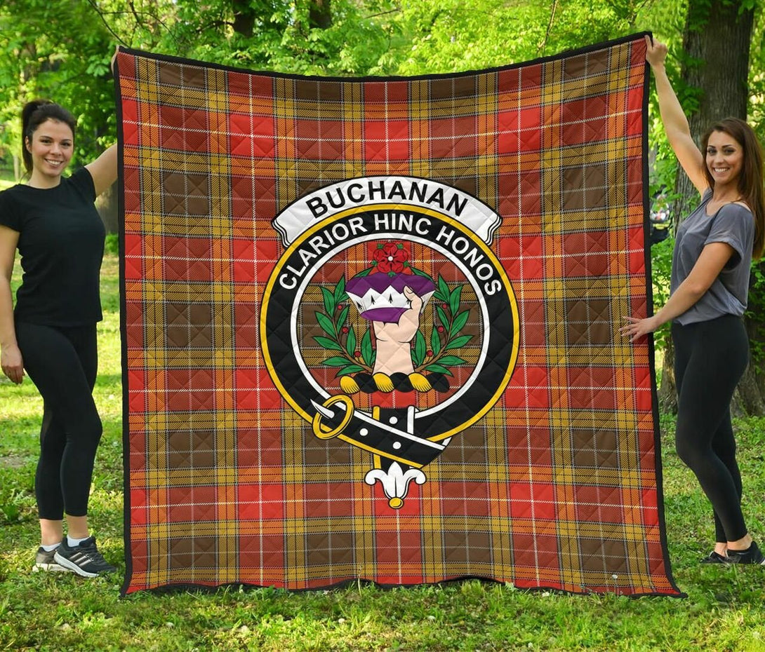 Buchanan Old Set Weathered Tartan Classic Crest Premium Quilt