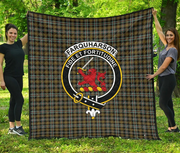 Farquharson Weathered Tartan Classic Crest Premium Quilt