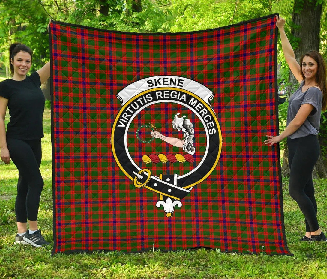 Skene Modern Tartan Classic Crest Premium Quilt