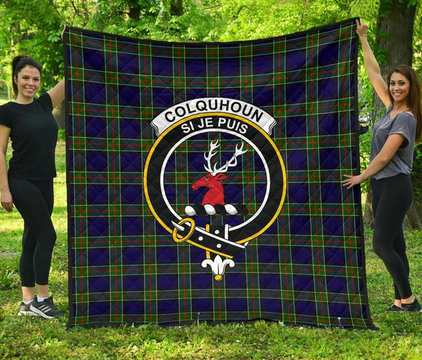 Colquhoun Modern Tartan Classic Crest Premium Quilt