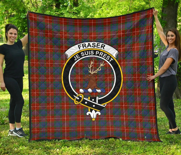 Fraser Ancient Tartan Classic Crest Premium Quilt