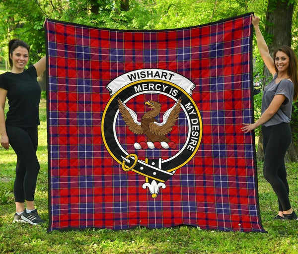 Wishart Dress Tartan Classic Crest Premium Quilt