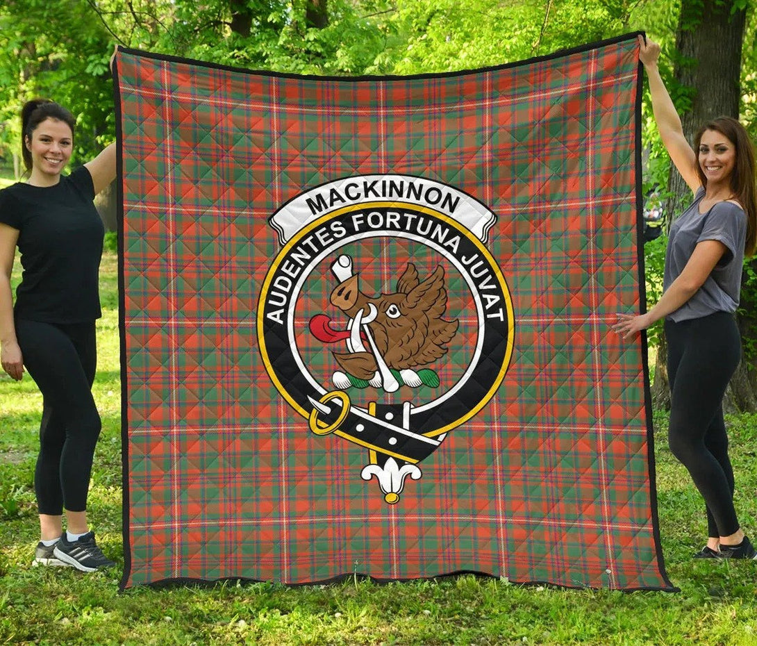 MacKinnon Ancient Tartan Classic Crest Premium Quilt