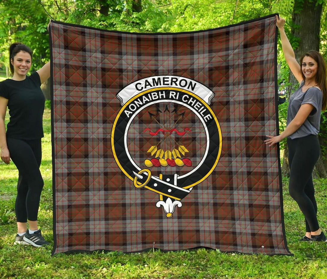 Cameron of Erracht Weathered Tartan Classic Crest Premium Quilt