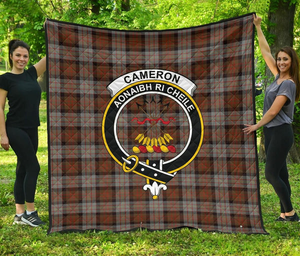 Cameron of Erracht Weathered Tartan Classic Crest Premium Quilt