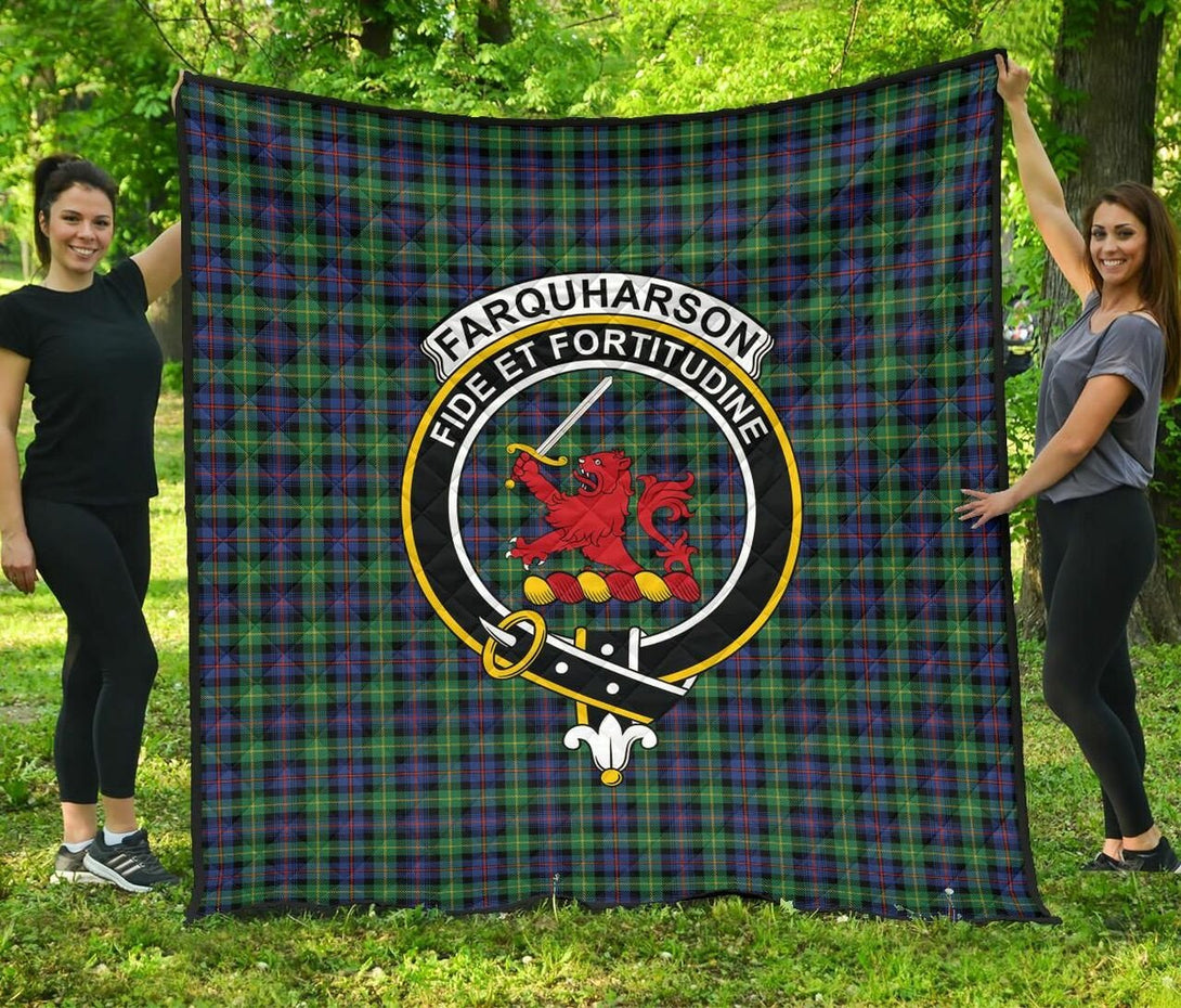 Farquharson Ancient Tartan Classic Crest Premium Quilt