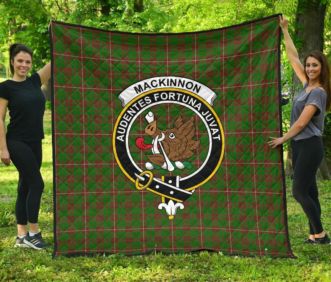 MacKinnon Hunting Modern Tartan Classic Crest Premium Quilt