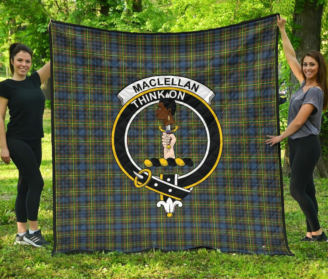 MacLellan Ancient Tartan Classic Crest Premium Quilt