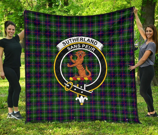 Sutherland Modern Tartan Classic Crest Premium Quilt