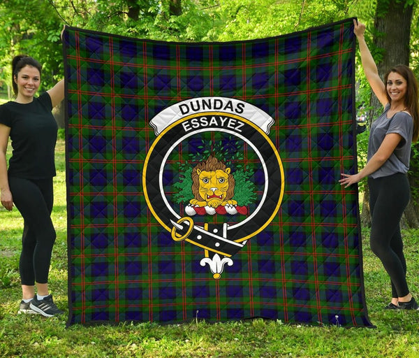 Dundas Modern 02 Tartan Classic Crest Premium Quilt