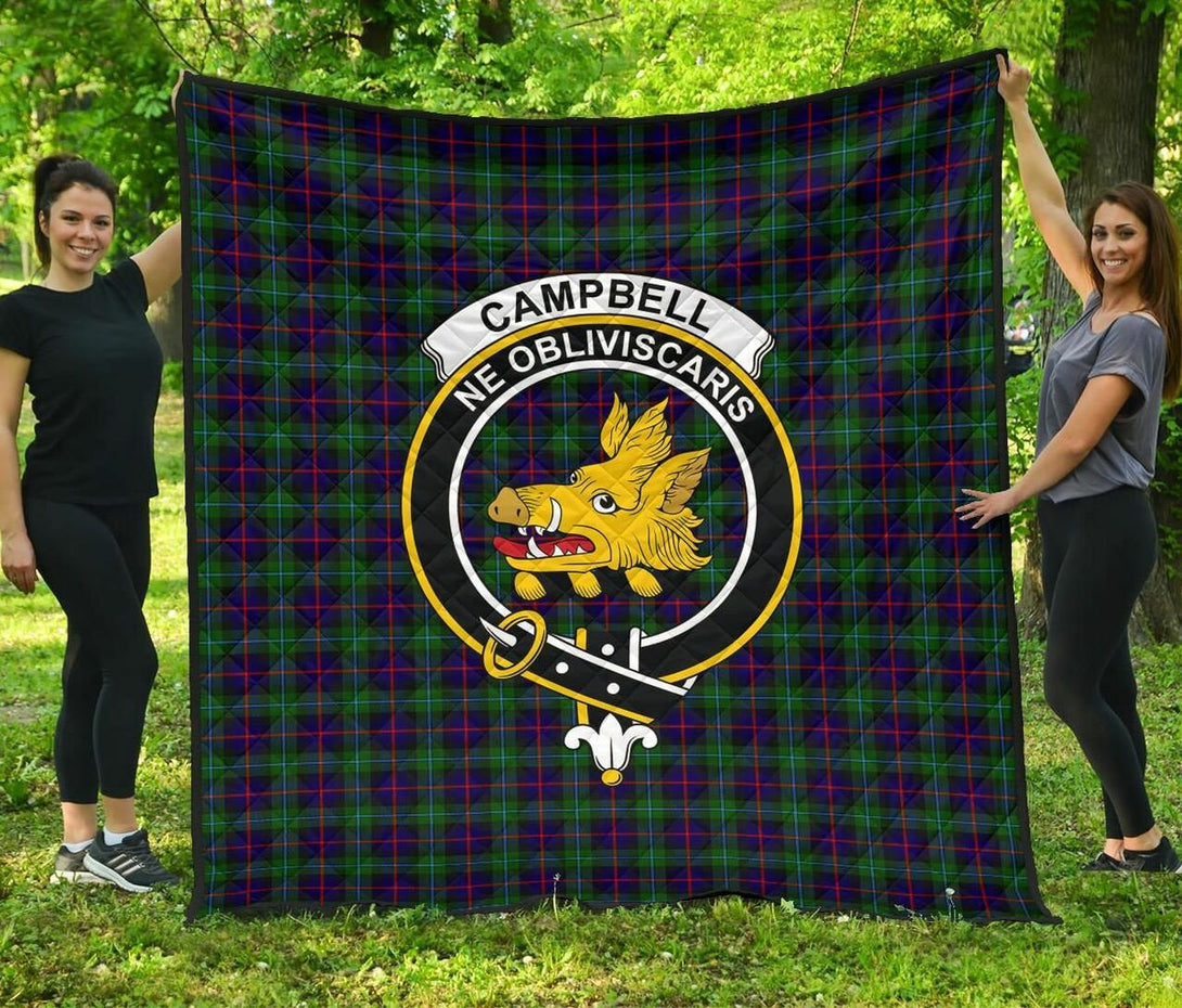 Campbell of Cawdor Modern Tartan Classic Crest Premium Quilt