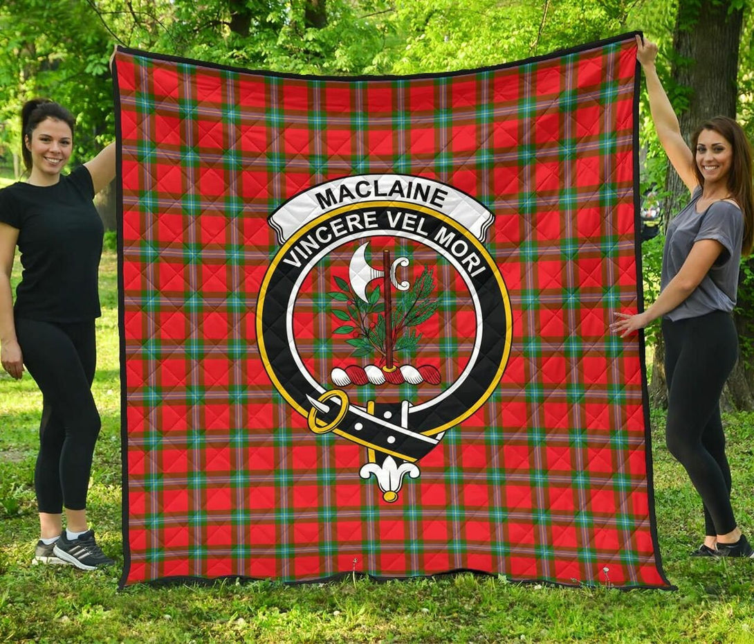 MacLaine of Loch Buie Tartan Classic Crest Premium Quilt