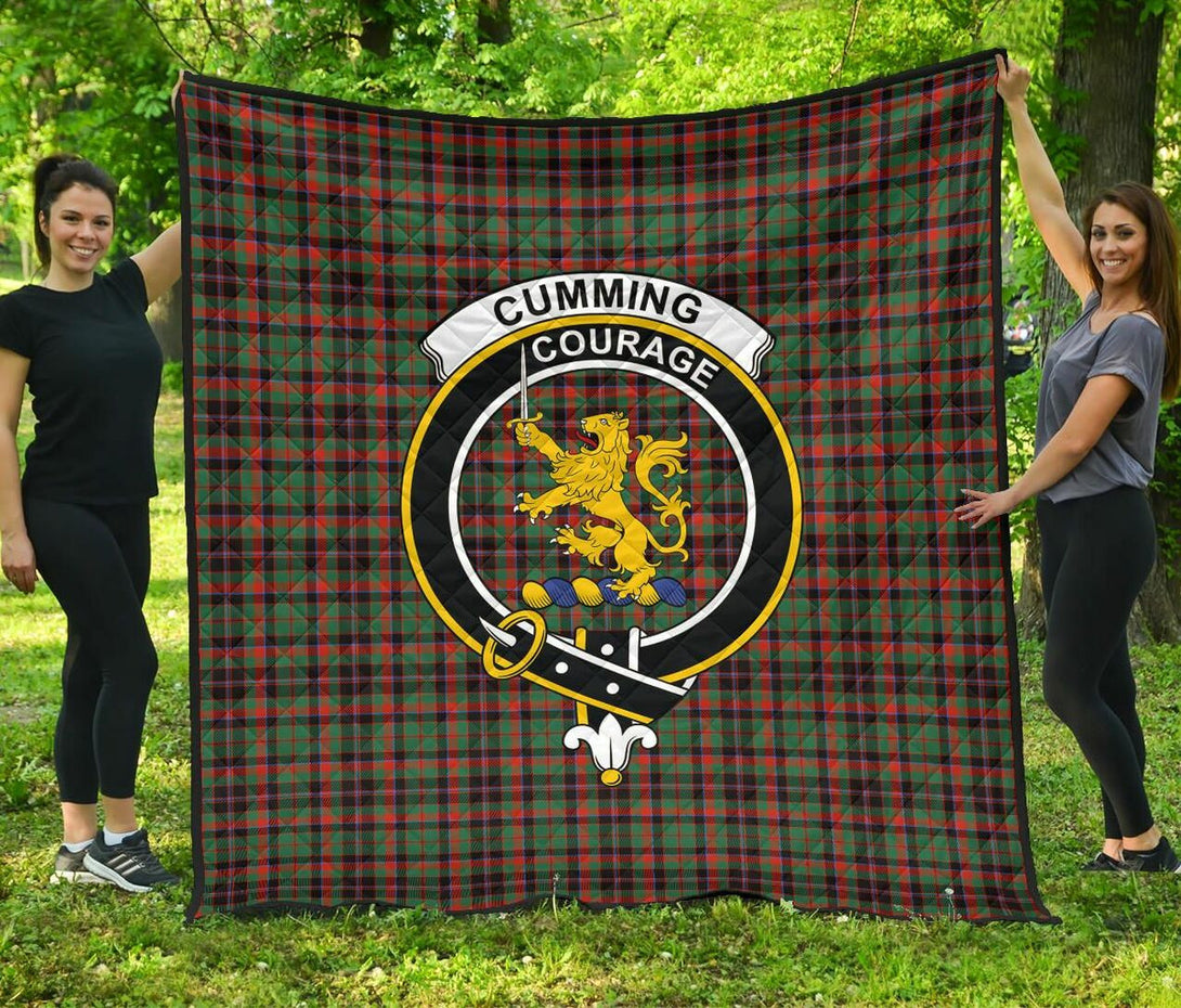 Cumming Hunting Ancient Tartan Classic Crest Premium Quilt