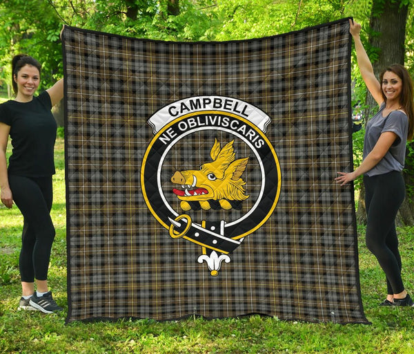 Campbell Argyll Weathered Tartan Classic Crest Premium Quilt