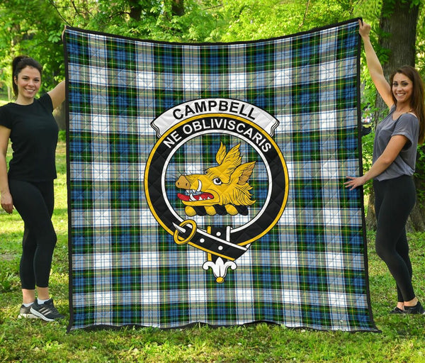 Campbell Dress Tartan Classic Crest Premium Quilt