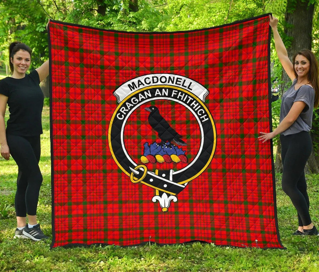 MacDonnell of Keppoch Modern Tartan Classic Crest Premium Quilt