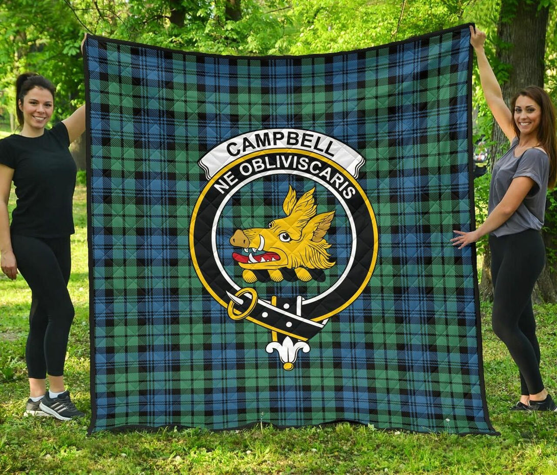 Campbell Ancient 01 Tartan Classic Crest Premium Quilt