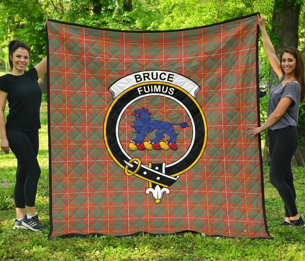 Bruce Ancient Tartan Classic Crest Premium Quilt