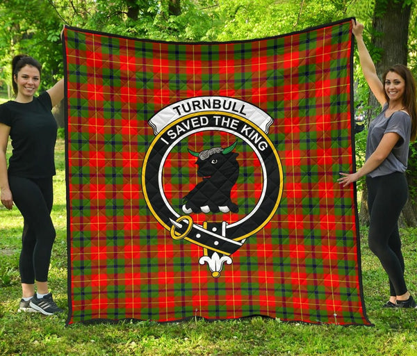 Turnbull Dress Tartan Classic Crest Premium Quilt