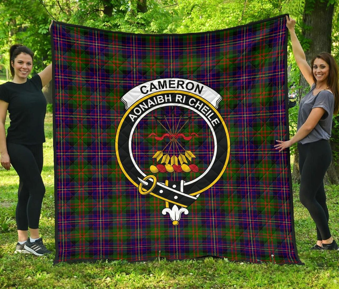 Cameron of Erracht Modern Tartan Classic Crest Premium Quilt