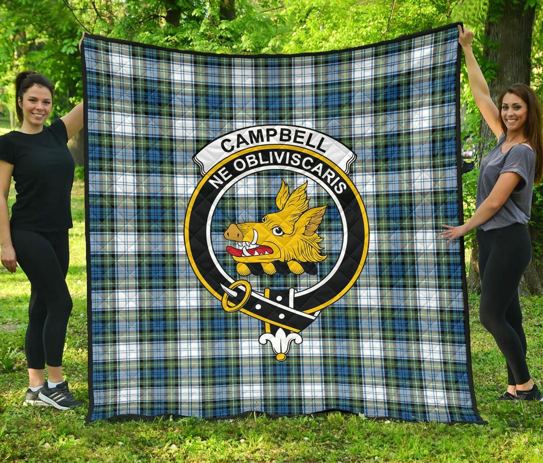 Campbell Dress Ancient Tartan Classic Crest Premium Quilt