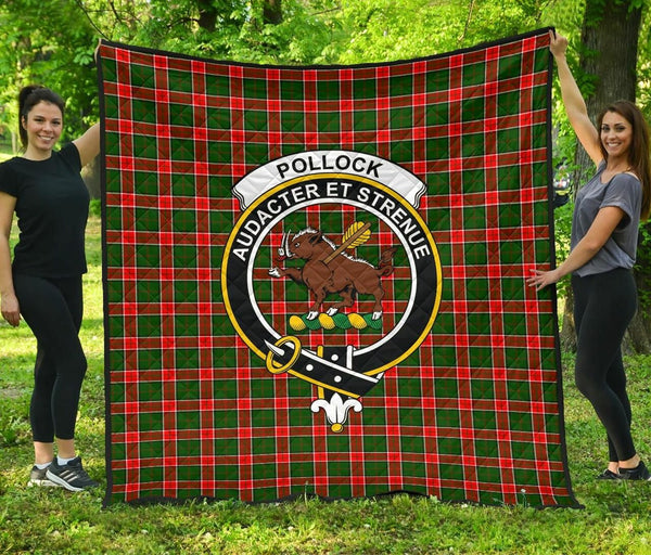 Pollock Modern Tartan Classic Crest Premium Quilt