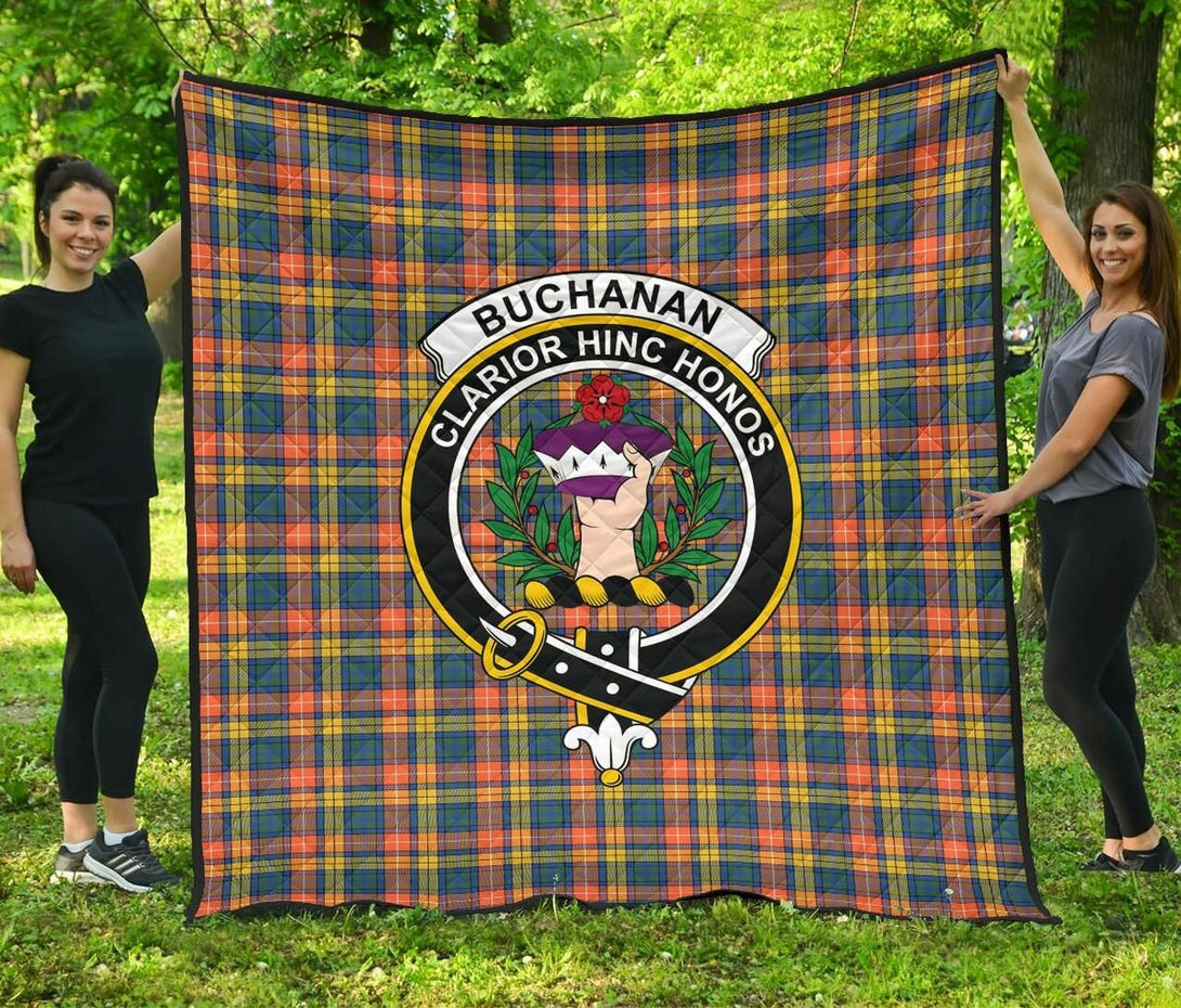 Buchanan Ancient Tartan Classic Crest Premium Quilt