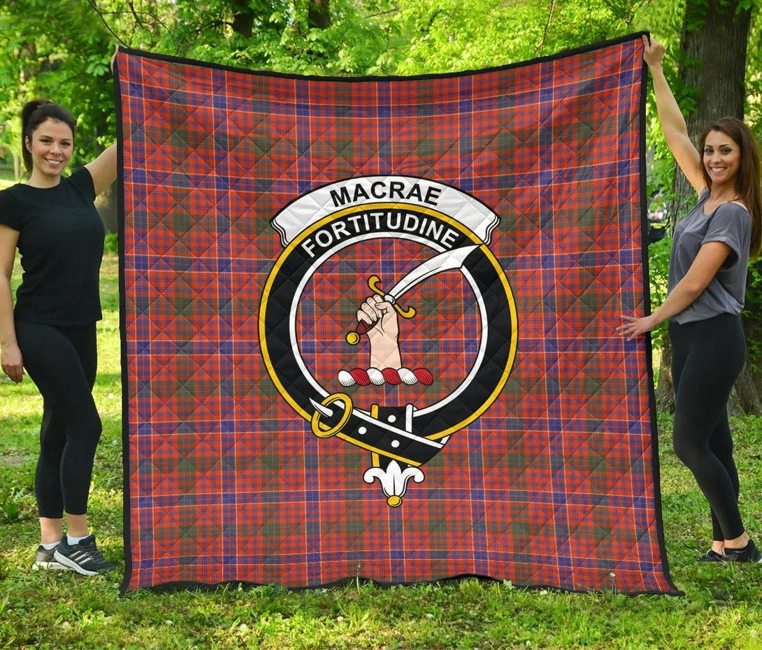 MacRae Ancient Tartan Classic Crest Premium Quilt