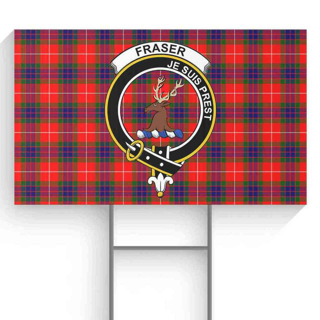 Fraser (of Lovat) Tartan Classic Crest Yard Sign