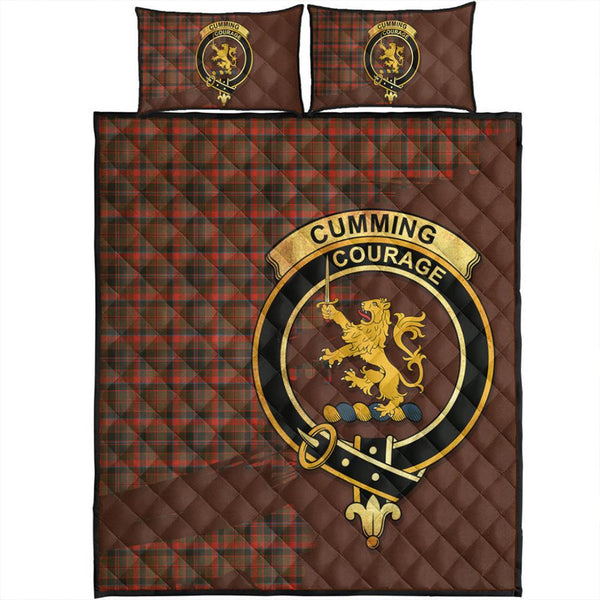 Cumming Hunting Weathered Tartan Crest Quilt Bed Set Oldest Style