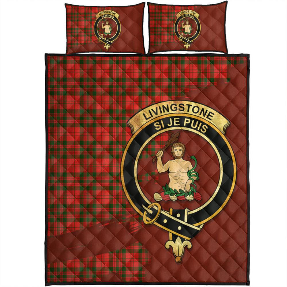 Livingstone Modern Tartan Crest Quilt Bed Set Oldest Style