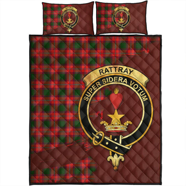 Rattray Modern Tartan Crest Quilt Bed Set Oldest Style