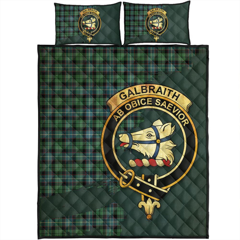 Galbraith Ancient Tartan Crest Quilt Bed Set Oldest Style