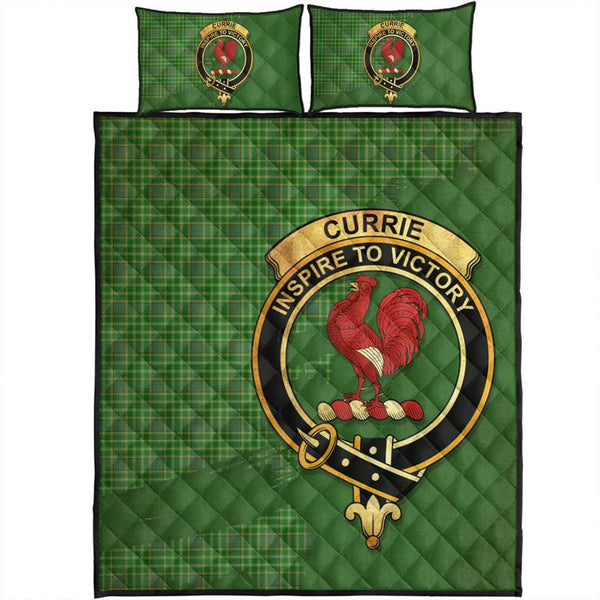 Currie Tartan Crest Quilt Bed Set Oldest Style