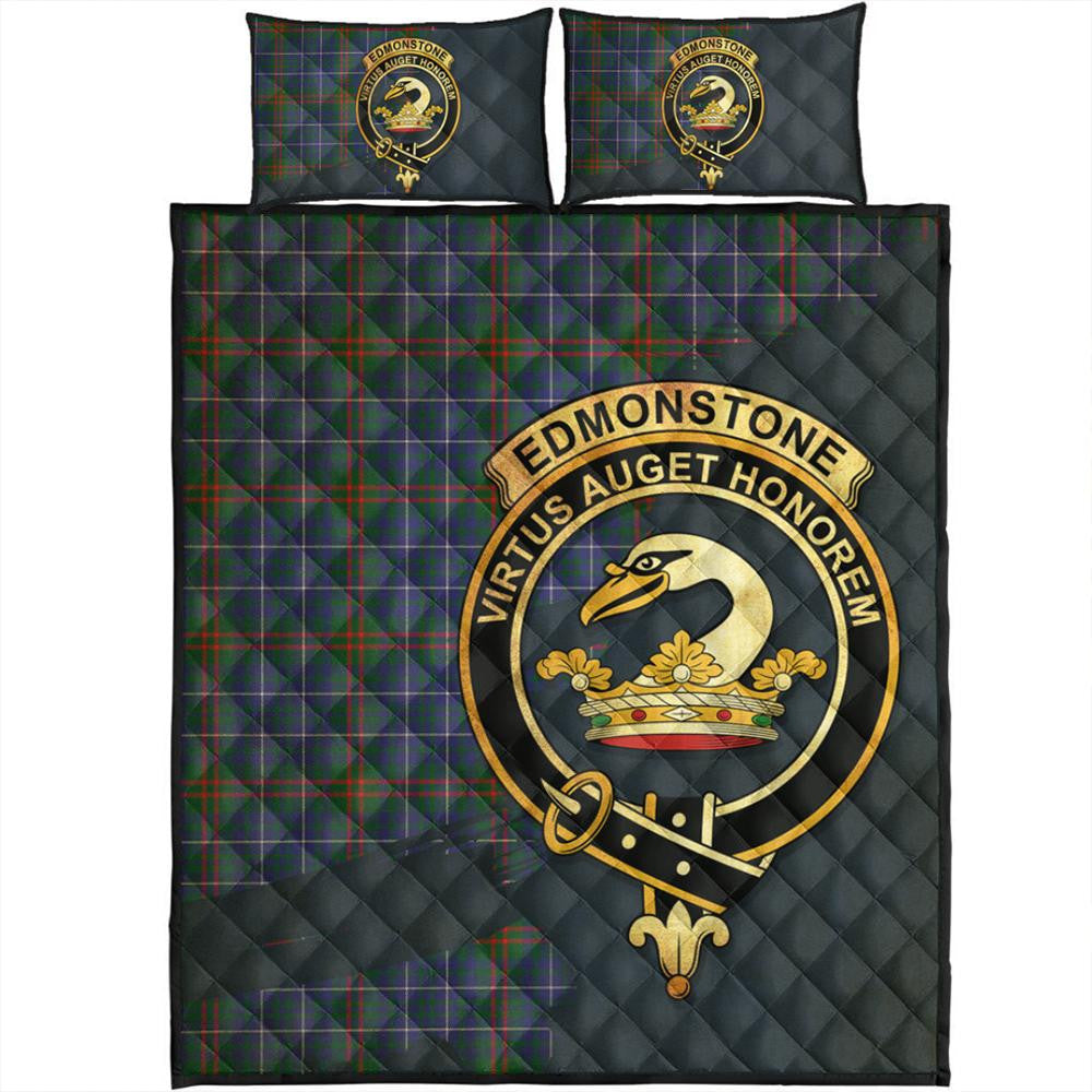 Edmonstone Tartan Crest Quilt Bed Set Oldest Style